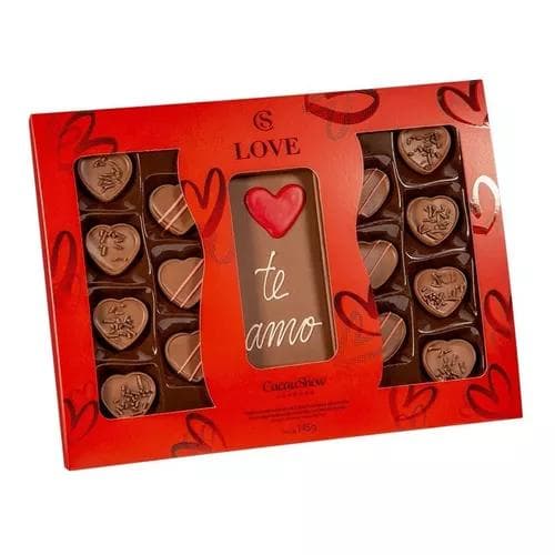 Caixa Te Amo C/chocolate Cacau Show Presente Dia Namorados